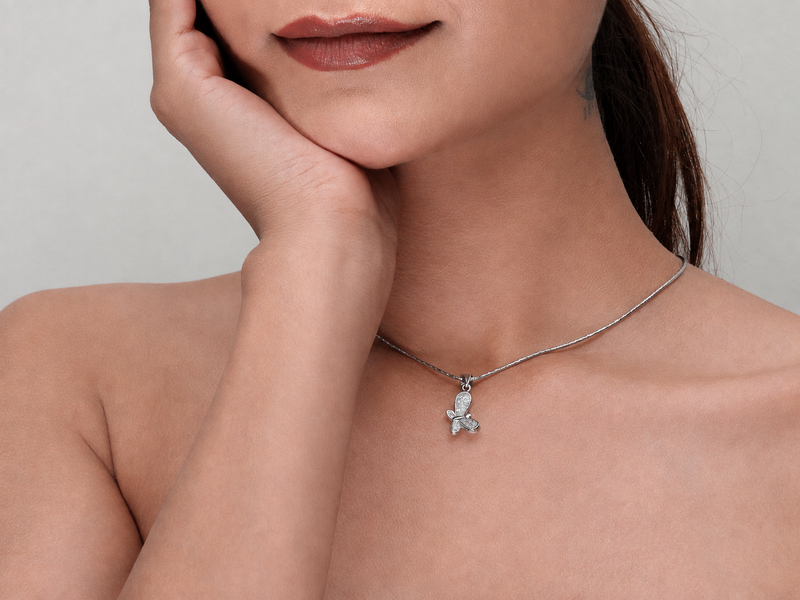 Silver Pave Dragonfly Pendant – view 4