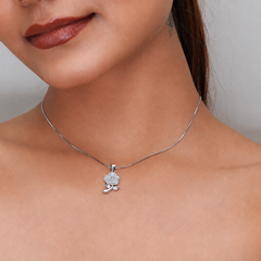 Silver Pave Wildflower Stem Pendant – view 3