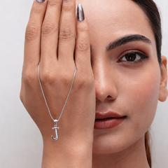 Silver Minimal J Initial Pendant