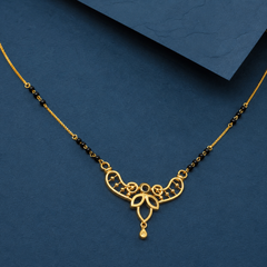 Golden Lotus Bar Drop Mangalsutra – view 3