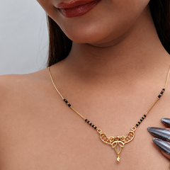 Golden Lotus Bar Drop Mangalsutra – view 5