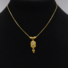 Golden Filigree Barrel Pendant Mangalsutra – view 3