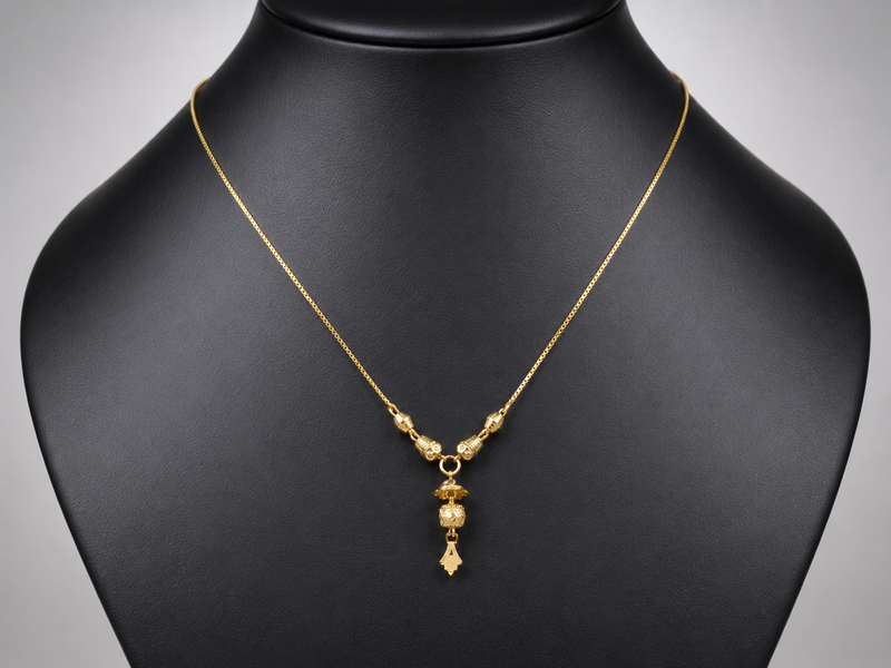 Golden Tiered Mani Drop Mangalsutra – view 3