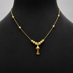 Golden Jhumka Drop Short Chain Necklace – view 5