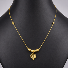 Golden Heart Drop Chain Necklace – view 3