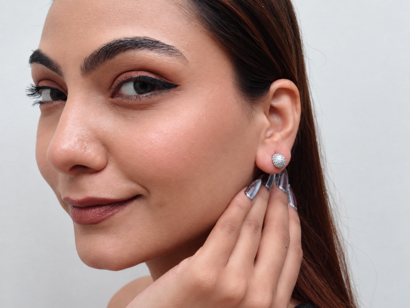 Silver Pave Dome Ball Studs – view 2