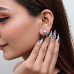 Silver Pave Dome Ball Studs – view 3