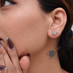 Silver Open-Wing Pave Butterfly Studs – view 2