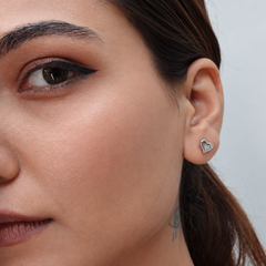 Silver Pave Heart Studs – view 2
