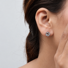 Silver Pave Clover & Heart Studs – view 3