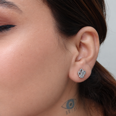 Silver Pave Butterfly Wing Studs – view 3