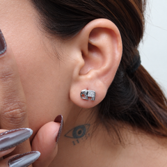Silver Pave Elephant Studs – view 2