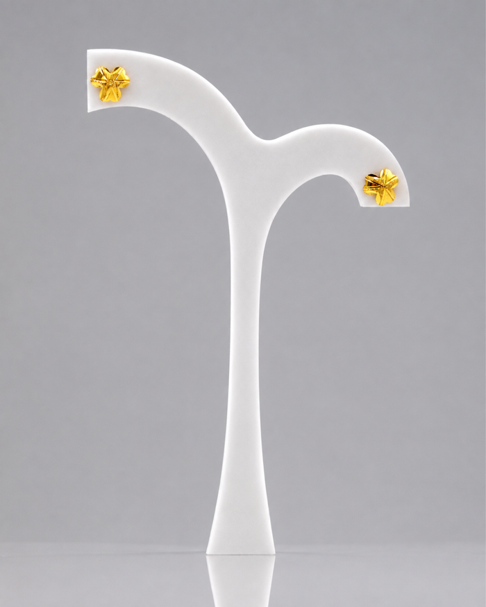 Golden Five-Petal Flower Studs